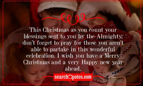 This Christmas as you count your blessings sent to you by the Almighty ...