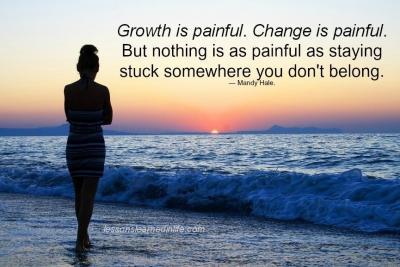 Growth is painful. Change is painful, but nothing is as painful as staying stuck somewhere you don't belong.
