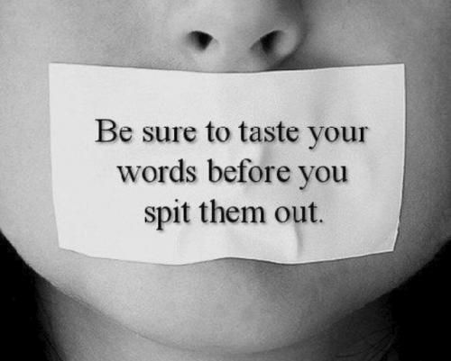 Be sure to taste all of your words before you spit them out.