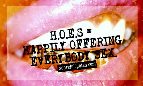 H.O.E.S = Happily offering everybody sex.